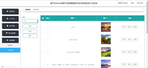 基于python的产品销售数据可视化大屏系统毕业设计源码